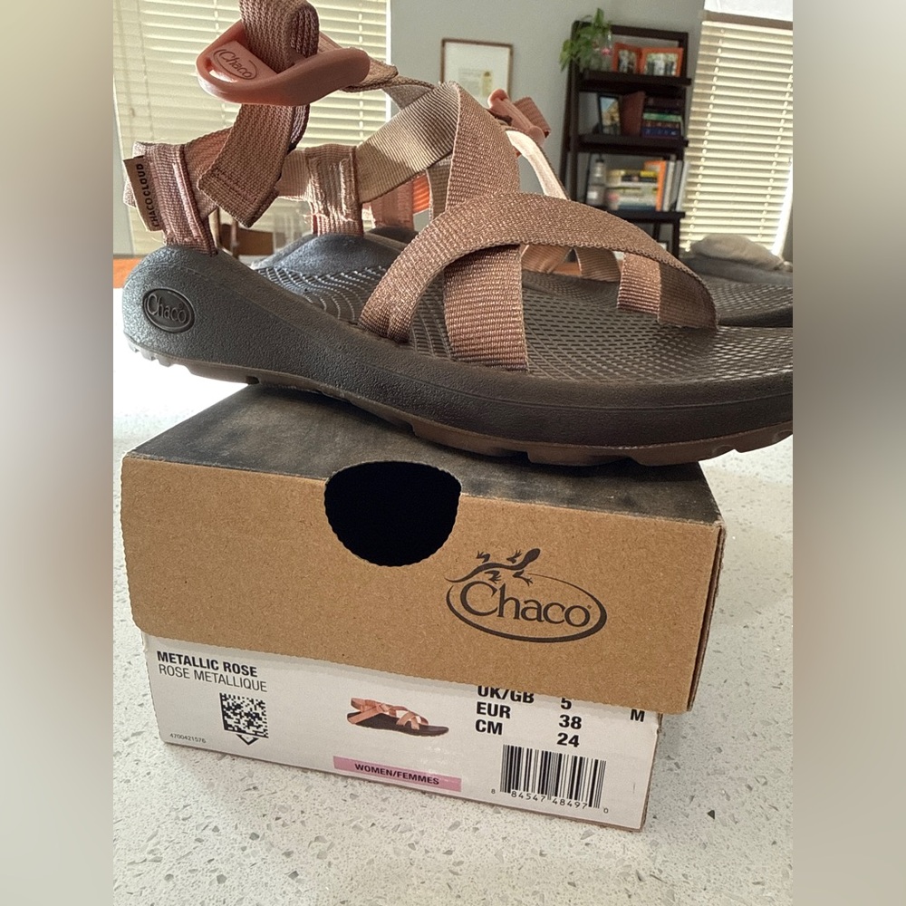 Chaco Rose Gold and Brown Women's Sandals - Picture 3 of 3